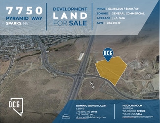 More details for 7750 Pyramid Way, Sparks, NV - Land for Sale