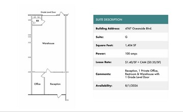 1818 Peacock Blvd, Oceanside, CA for lease Floor Plan- Image 1 of 1