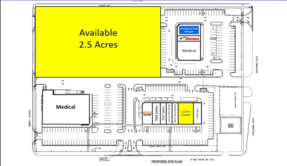 8 Mile Rd, Hazel Park, MI for lease - Site Plan - Image 1 of 2