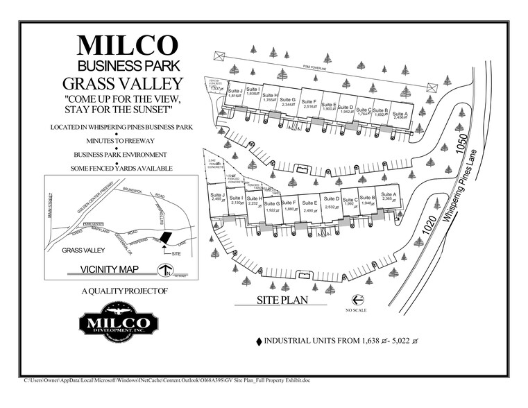 1020 Whispering Pines Ln, Grass Valley, CA for lease - Site Plan - Image 1 of 2