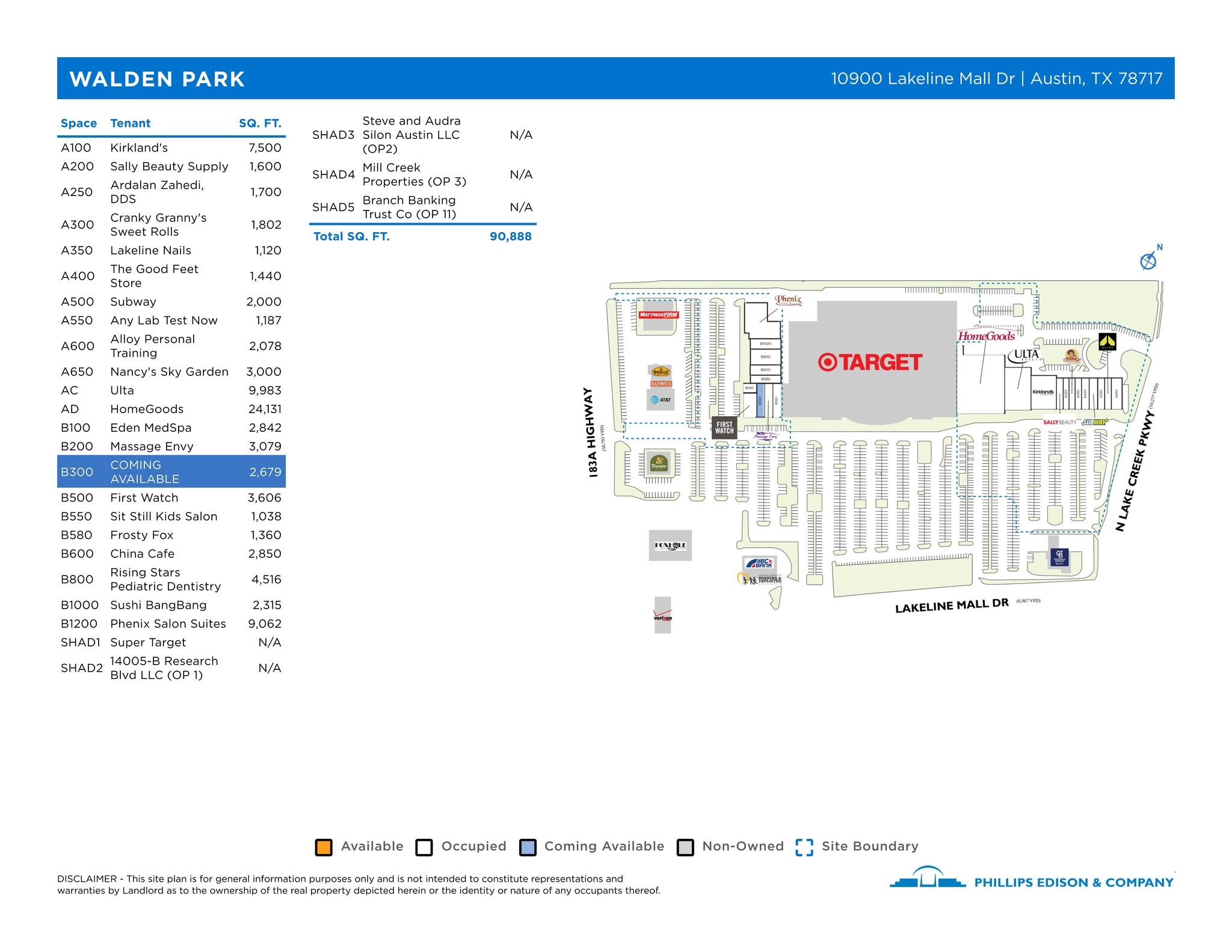 10900 Lakeline Mall Blvd, Austin, TX for lease Site Plan- Image 1 of 1