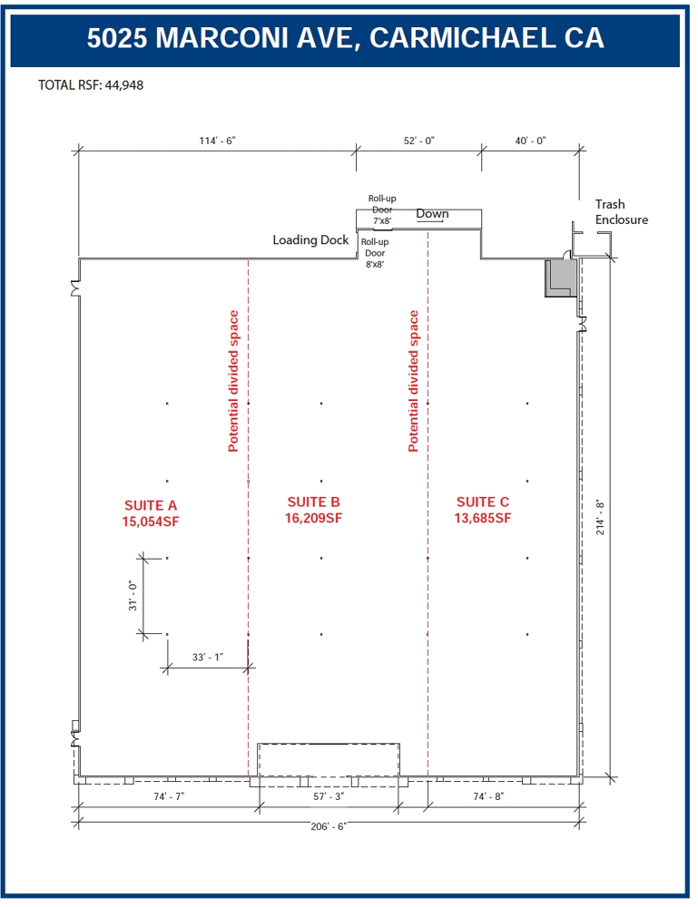 5025 Marconi Ave, Carmichael, CA for lease Floor Plan- Image 1 of 1