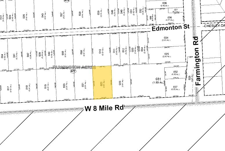 33474 W 8 Mile Rd, Farmington Hills, MI for sale - Plat Map - Image 2 of 4