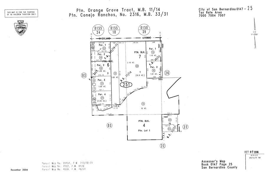 1275 E Highland Ave, San Bernardino, CA for lease - Plat Map - Image 2 of 5