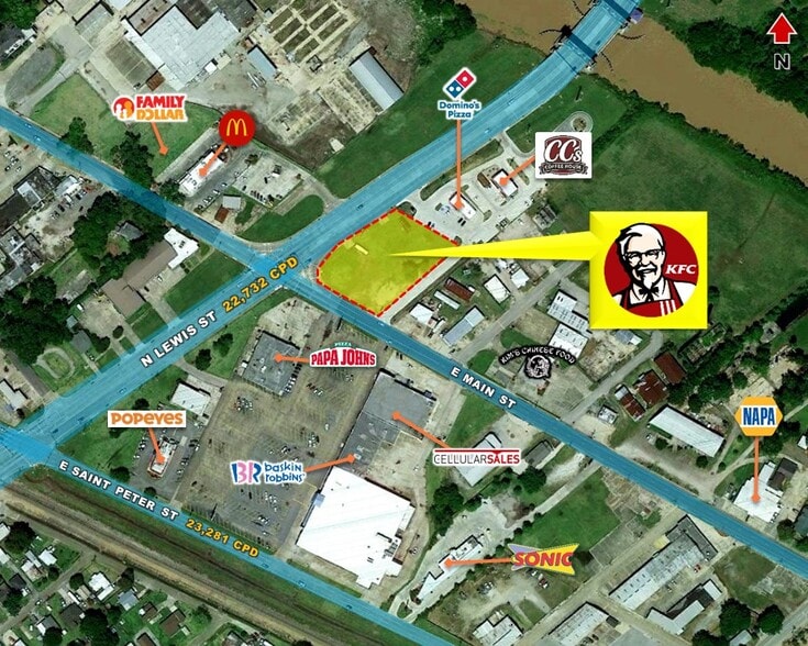 1007 E Main St, New Iberia, LA for lease - Aerial - Image 2 of 2