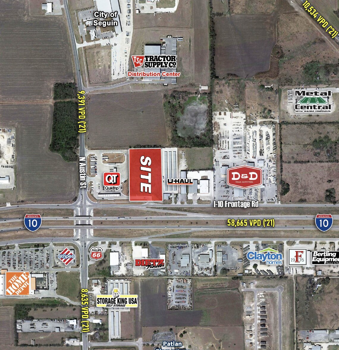 Interstate Hwy 10 & Business 123 Corner, Seguin, TX for sale Aerial- Image 1 of 1