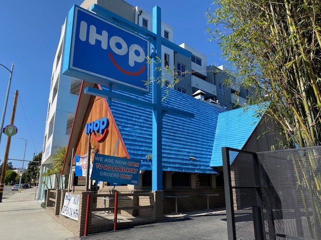 General view of IHOP, located at 2912 S Sepulveda Blvd, in the wake of the  coronavirus COVID-19 pandemic, on Thursday, March 26, 2020 in Los Angeles,  California, USA. (Photo by IOS/Espa-Images Stock