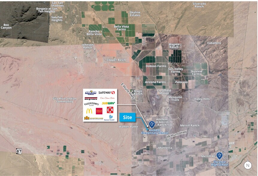 SEC Hunt Hwy & Merrill Ranch Parkway, Florence, AZ for sale - Aerial - Image 3 of 6