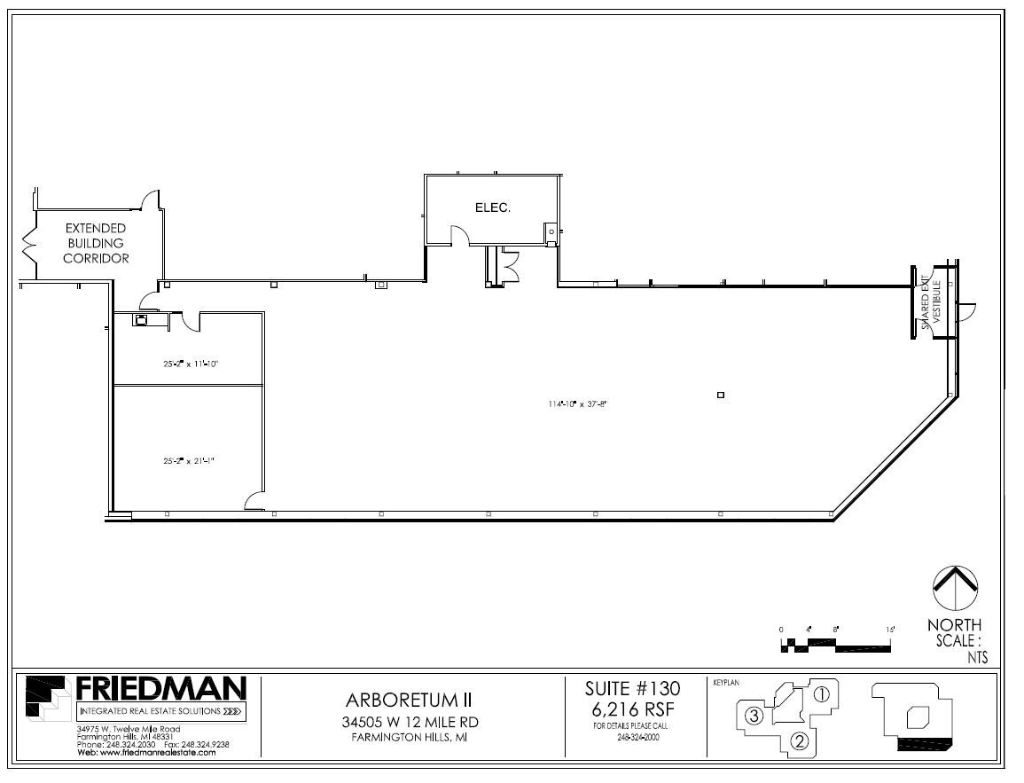 34505 W 12 Mile Rd, Farmington Hills, MI for lease Floor Plan- Image 1 of 3