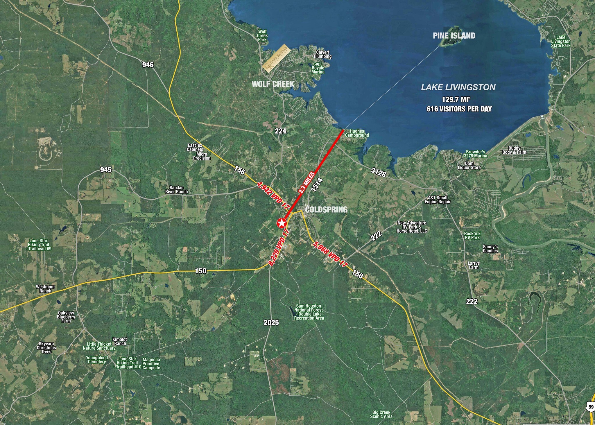 TX150, Coldspring, TX 77331