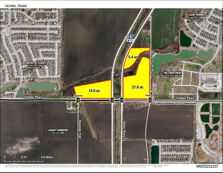 NWQ Frontier Pky & DNT, Prosper, TX for lease - Aerial - Image 2 of 2