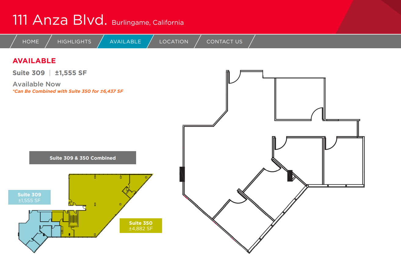 111 Anza Blvd, Burlingame, CA for lease Floor Plan- Image 1 of 1