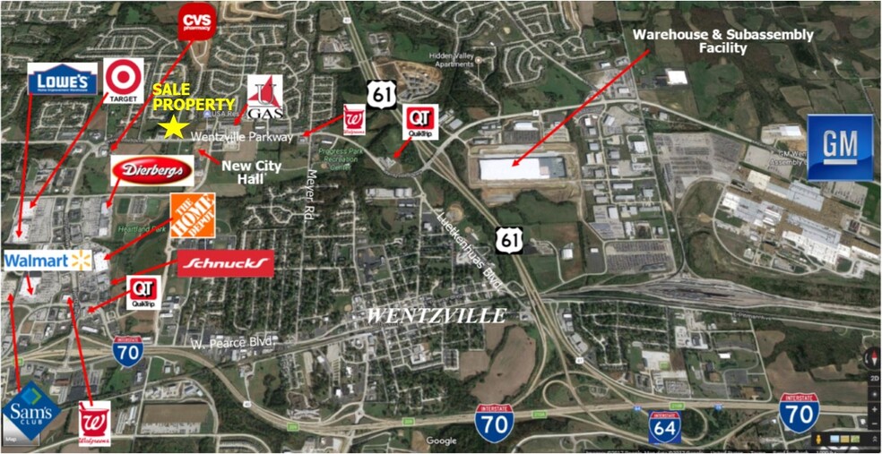 Crystal Creek @ Wentzville Pkwy. (3.22 Ac - Lot 3), Wentzville, MO for sale - Aerial - Image 2 of 5