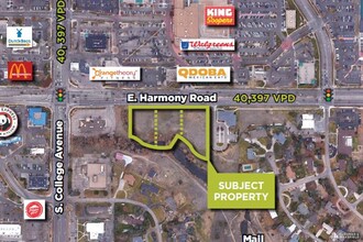 201 E Harmony Rd, Fort Collins, CO - aerial  map view