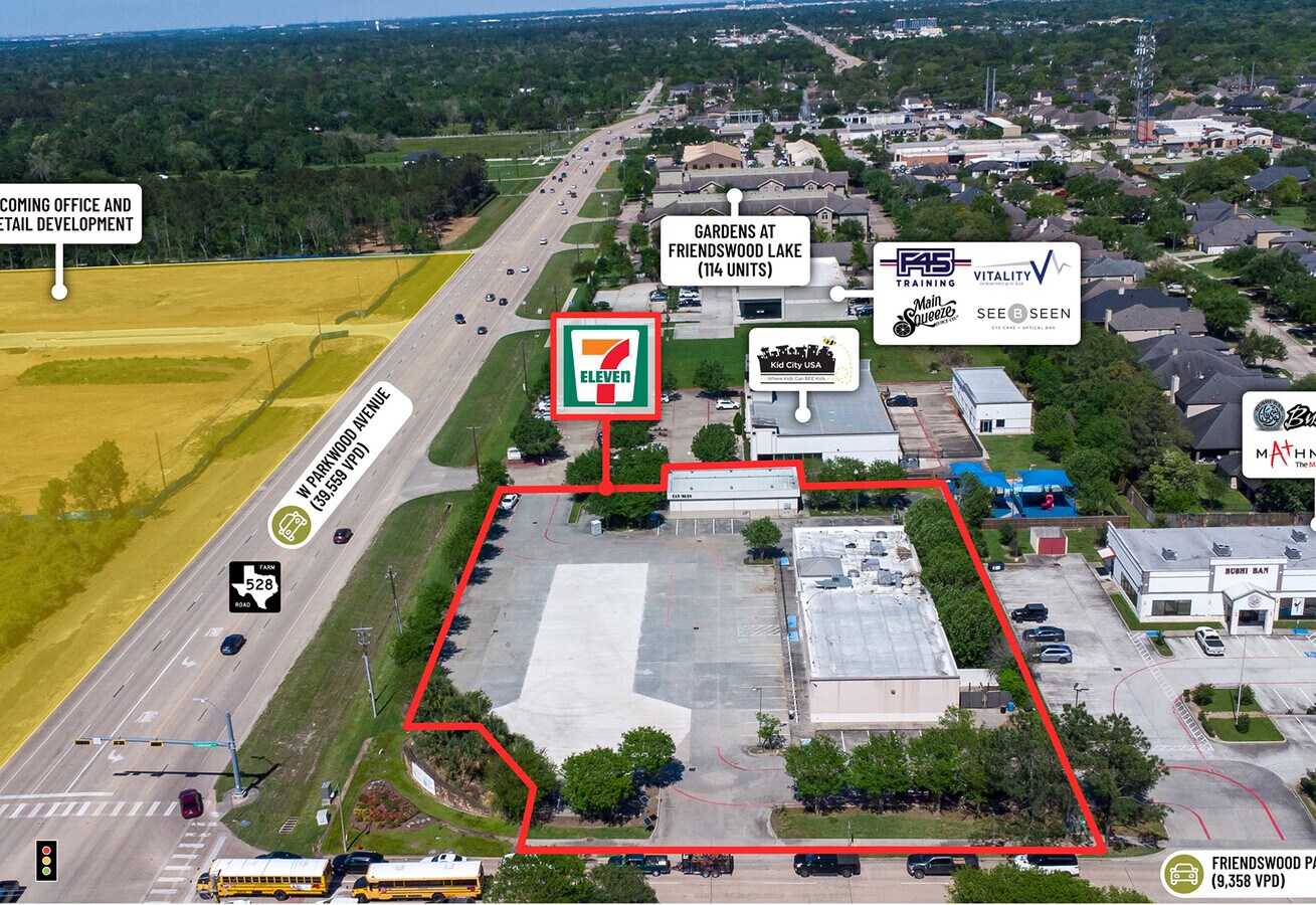 friendswood 1651 W Parkwood Ave, Friendswood, TX 77546 - Dark 7-Eleven | LoopNet