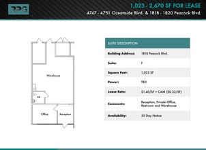 1818 Peacock Blvd, Oceanside, CA for lease Floor Plan- Image 1 of 1