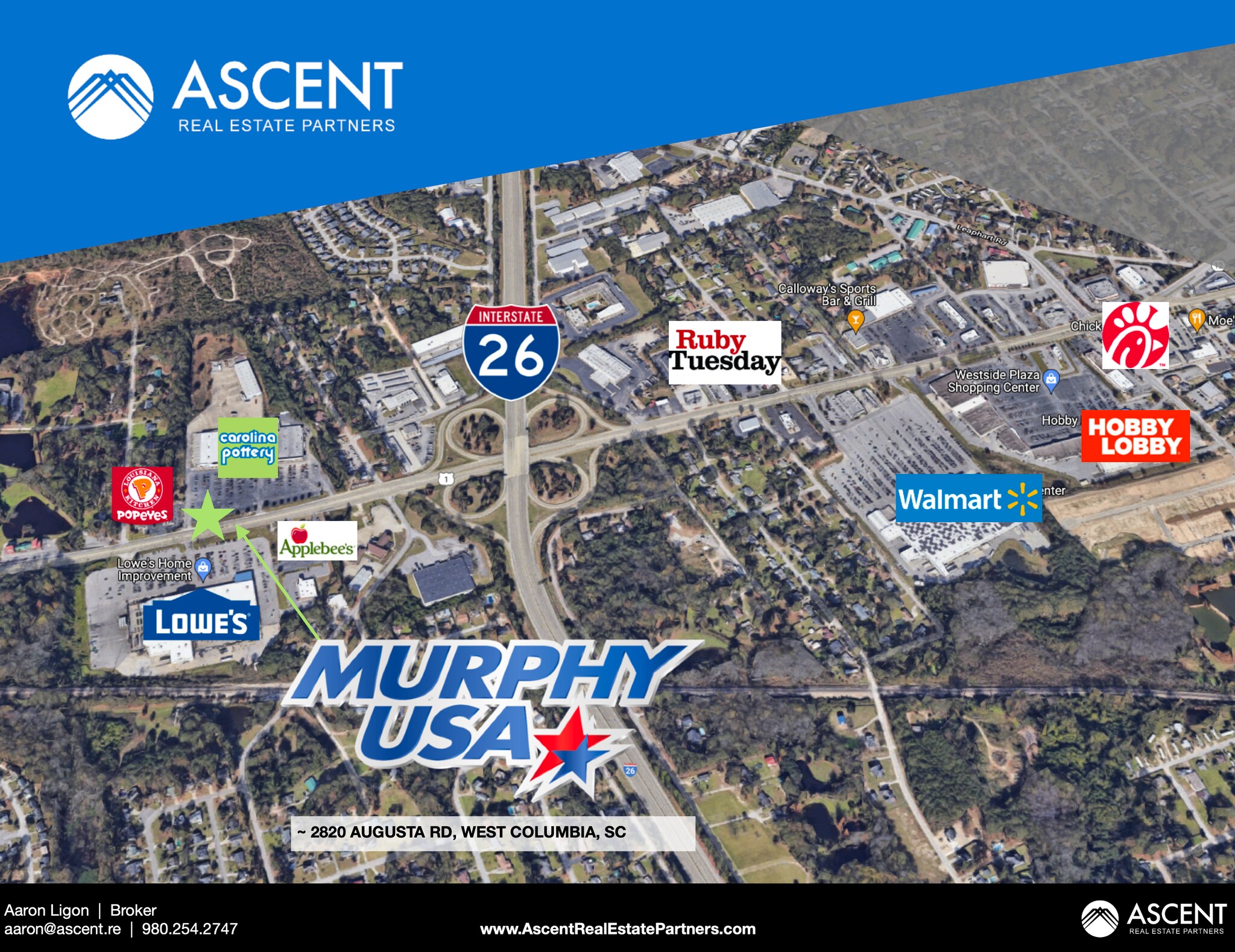 2818 Augusta Rd, West Columbia, SC for sale Aerial- Image 1 of 1