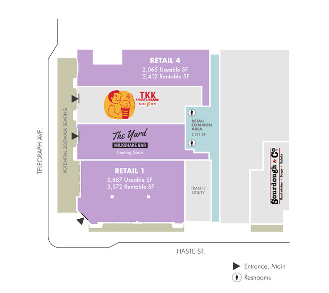 2433-2435 Telegraph Ave, Berkeley, CA for lease - Floor Plan - Image 2 of 4