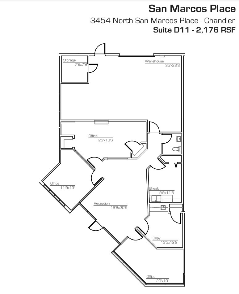 3454 N San Marcos Pl, Chandler, AZ for lease Floor Plan- Image 1 of 1