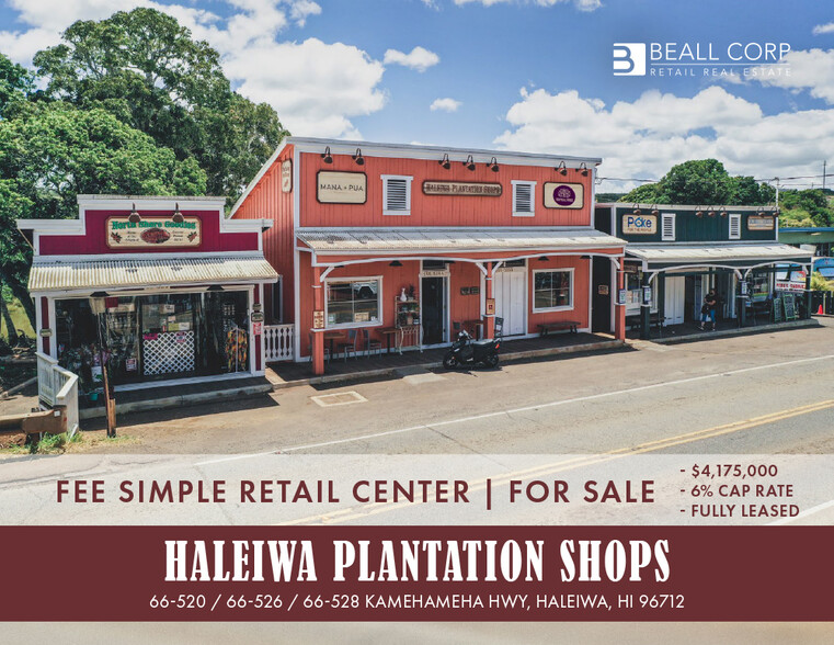 66-526 Kamehameha Hwy, Haleiwa, HI for sale - Building Photo - Image 1 of 9