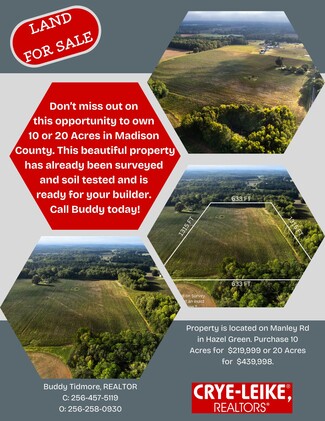 More details for 20Acres Manley Rd, Hazel Green, AL - Land for Sale