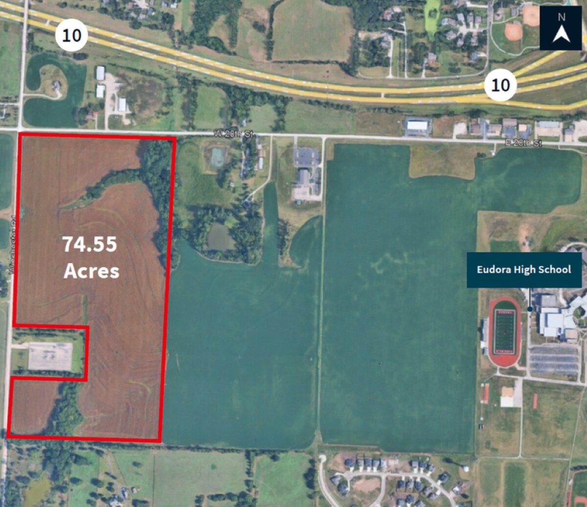 1018-1050 W 20th st, Eudora, KS for sale Aerial- Image 1 of 2