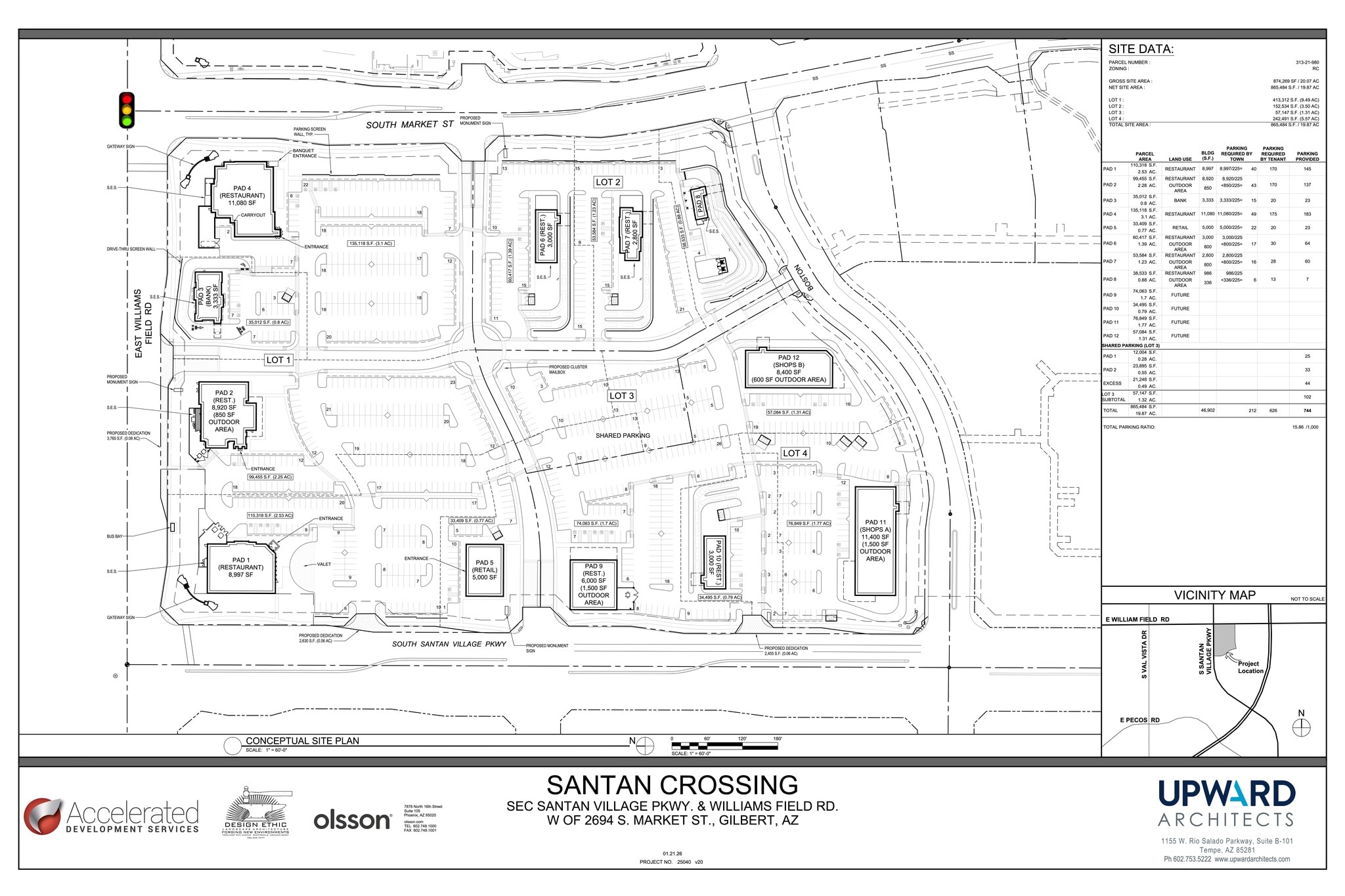 SEC E Williams Fld Rd & S Santan Village Pkwy, Gilbert, AZ for lease Site Plan- Image 1 of 2