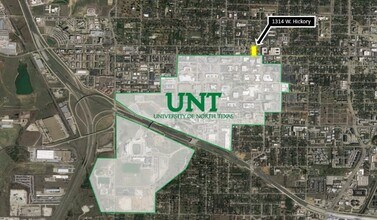 1314 W Hickory St, Denton, TX - AERIAL map view