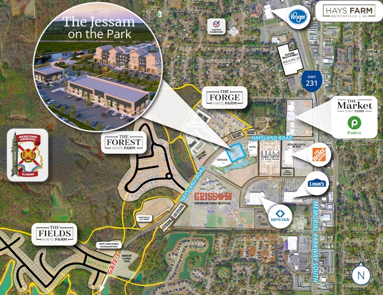 000 SW Haysland Rd, Huntsville, AL for lease - Aerial - Image 2 of 6