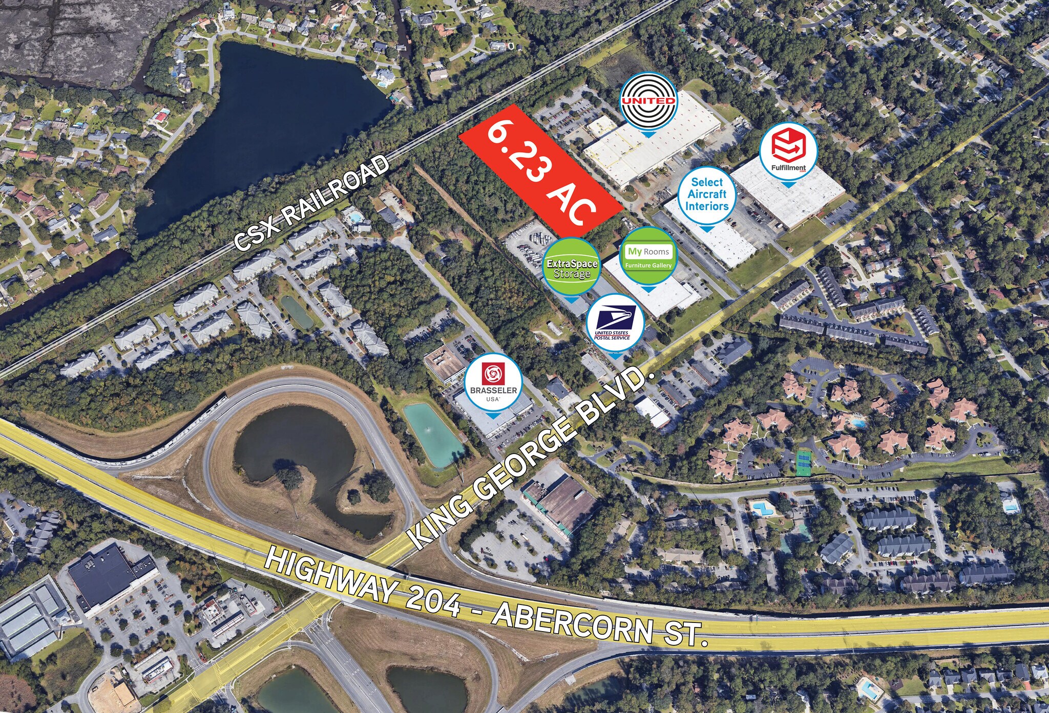 774 King George Blvd, Savannah, GA for sale Aerial- Image 1 of 1