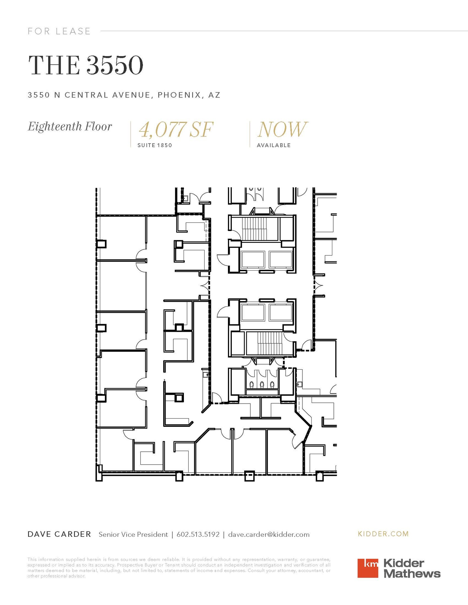 3550 N Central Ave, Phoenix, AZ for lease Floor Plan- Image 1 of 2