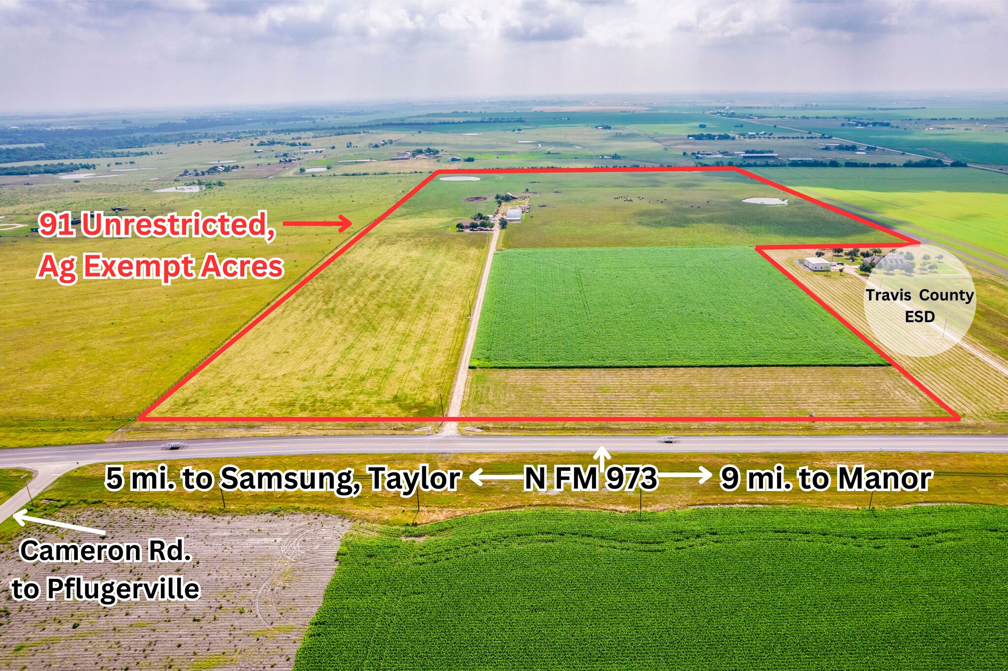 19919 FM 973 N (30+ Acres) rd, Coupland, TX for sale Aerial- Image 1 of 1