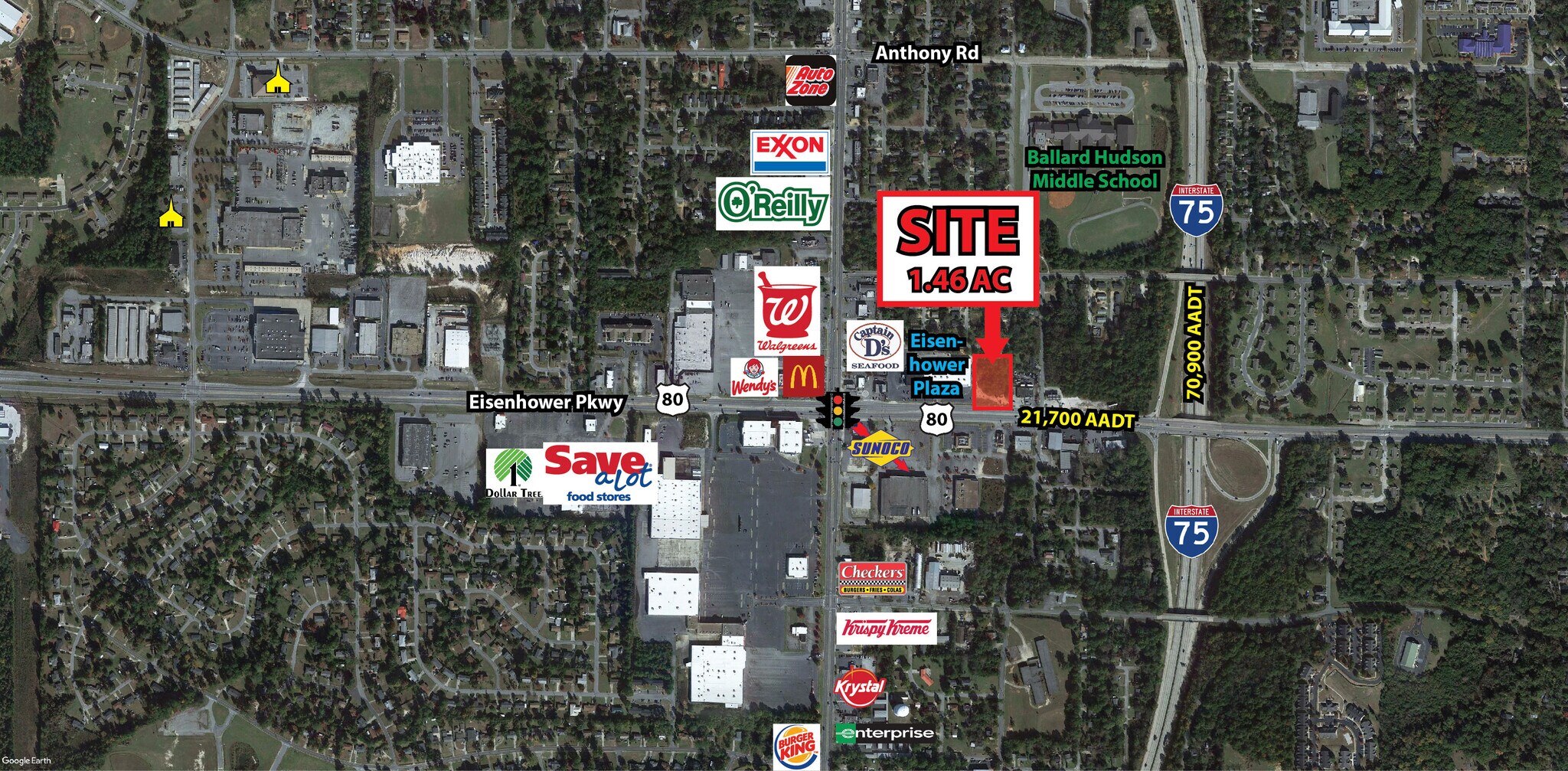 1103 Eisenhower Pky, Macon-Bibb, GA for sale Aerial- Image 1 of 1