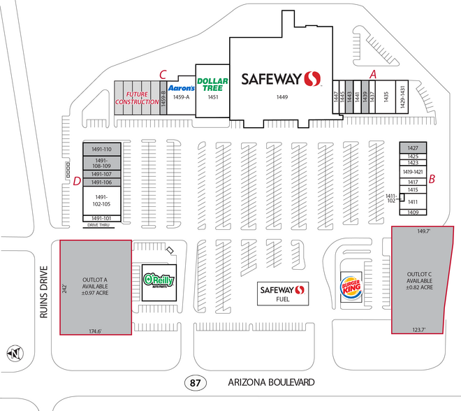 1407 N Arizona Blvd, Coolidge, AZ for lease - Site Plan - Image 2 of 4