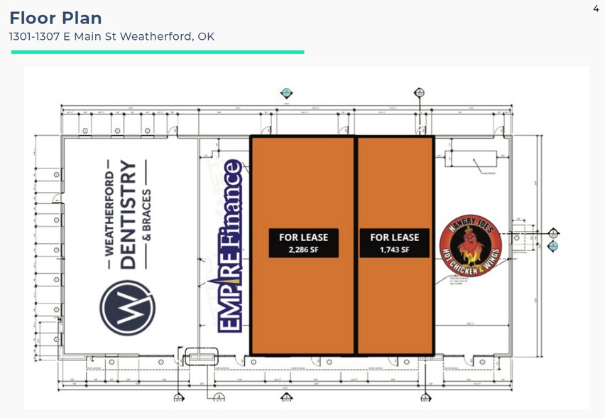 1301-1307 E Main St, Weatherford, OK for lease - Floor Plan - Image 3 of 4