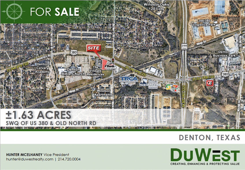 2480 East University Drive & Old North Rd, Denton, TX for sale - Aerial - Image 1 of 3