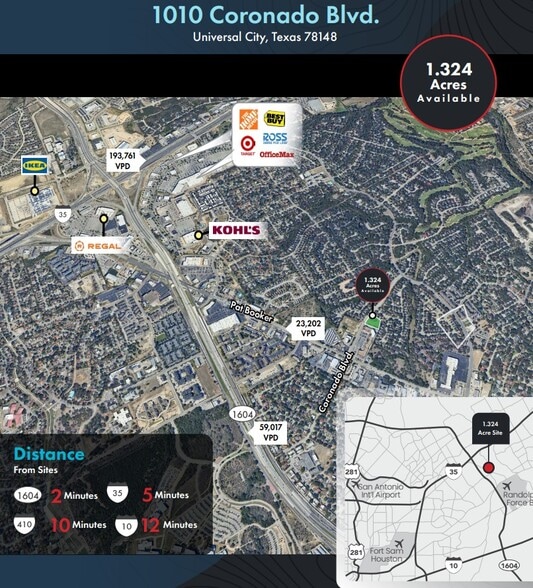 1010 Coronado Blvd, Universal City, TX for sale - Aerial - Image 3 of 4