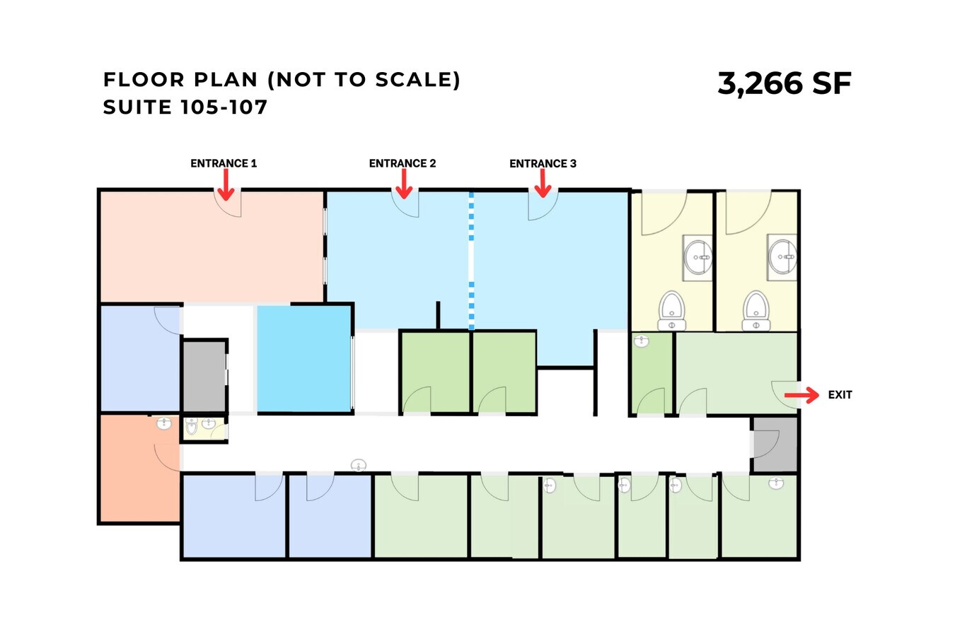 160 Hawley Ln, Trumbull, CT 06611 - Unit 105 & 107 -  - Floor Plan - Image 1 of 5