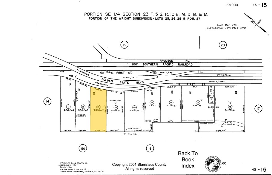 1030-1072 S 1st St, Turlock, CA for sale - Plat Map - Image 2 of 7