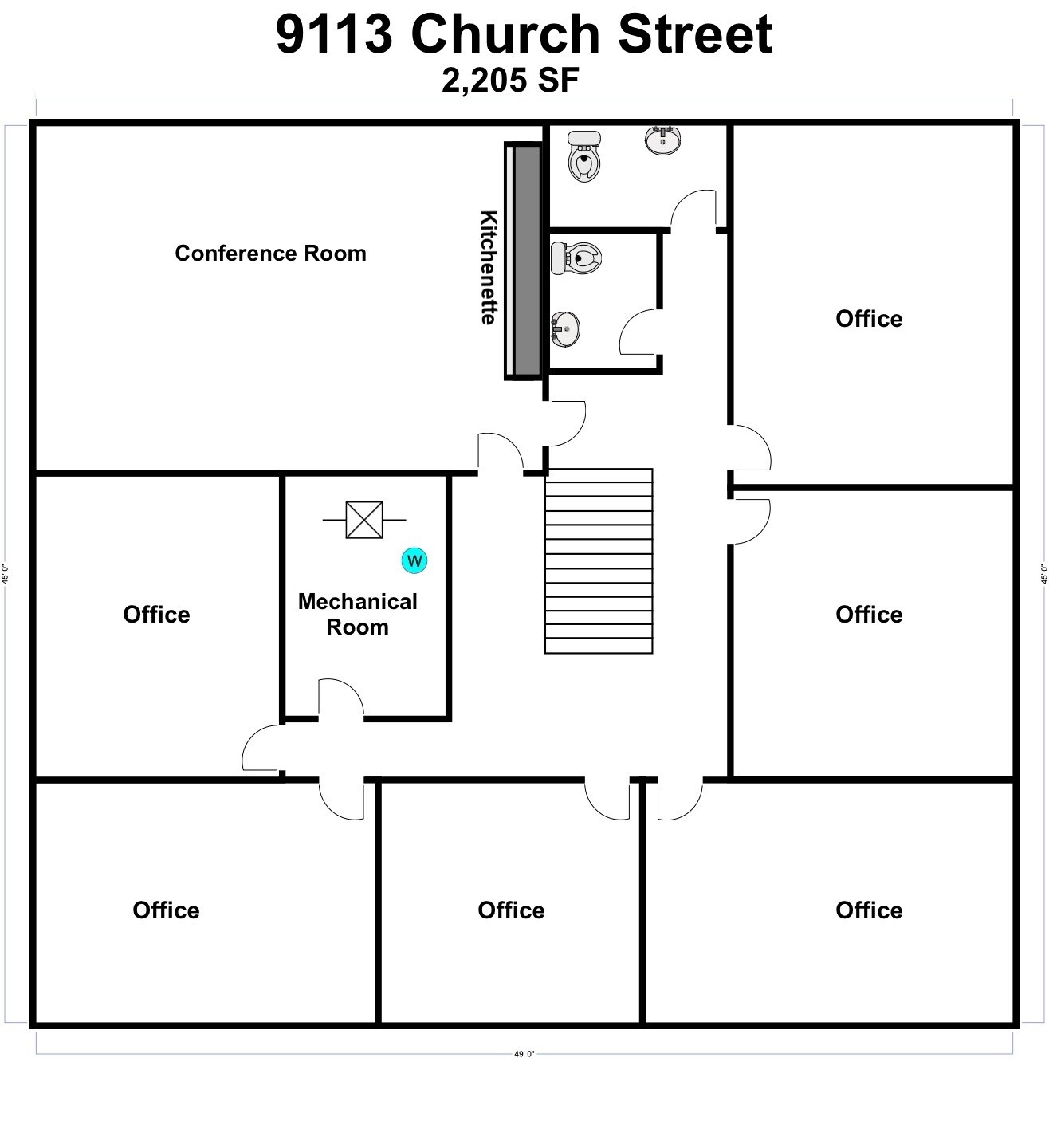 9113 Church St, Manassas, VA for lease Floor Plan- Image 1 of 6