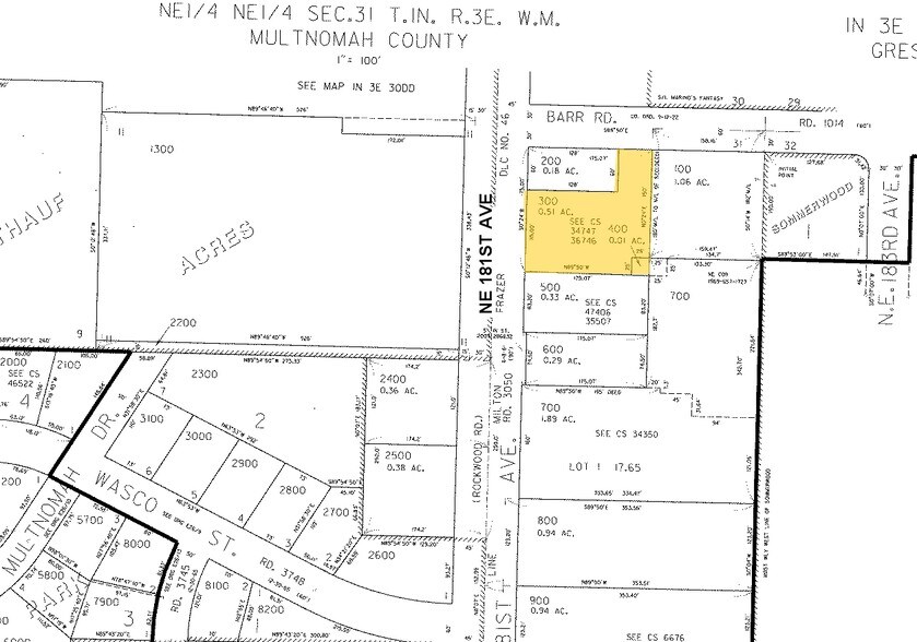 1408-1424 NE 181st Ave, Portland, OR for sale - Plat Map - Image 1 of 1