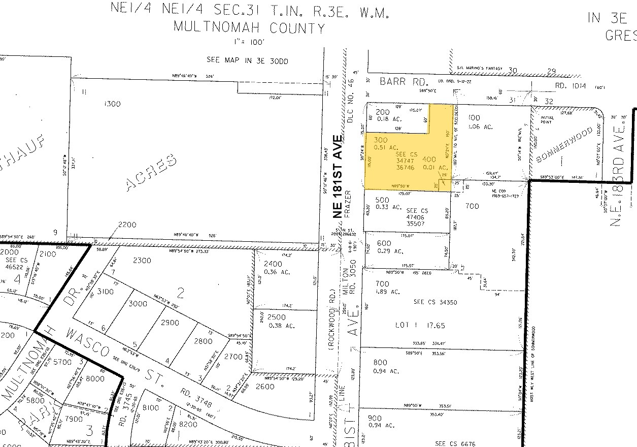 1408-1424 NE 181st Ave, Portland, OR for sale Plat Map- Image 1 of 1