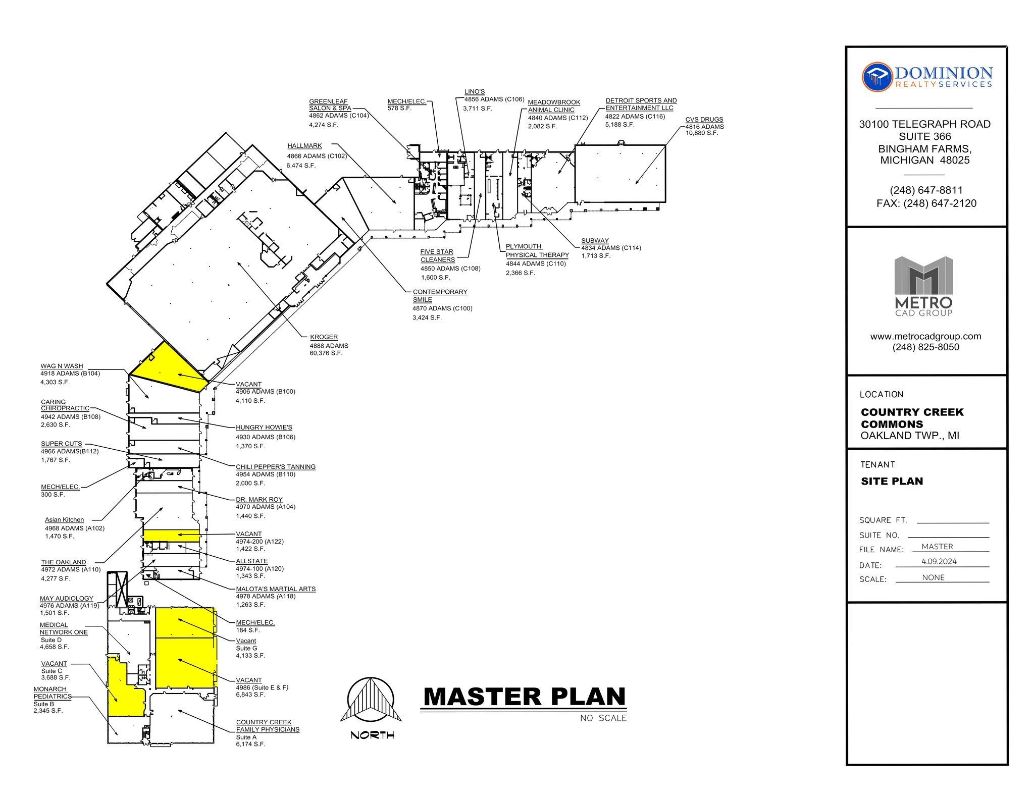 4818-4978 N Adams Rd, Oakland Township, MI for lease Site Plan- Image 1 of 2