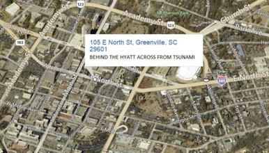 105 E North St, Greenville, SC - aerial  map view