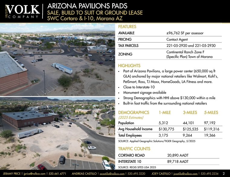 SWC N Cortaro Rd & I-10, Tucson, AZ for lease - Aerial - Image 2 of 11