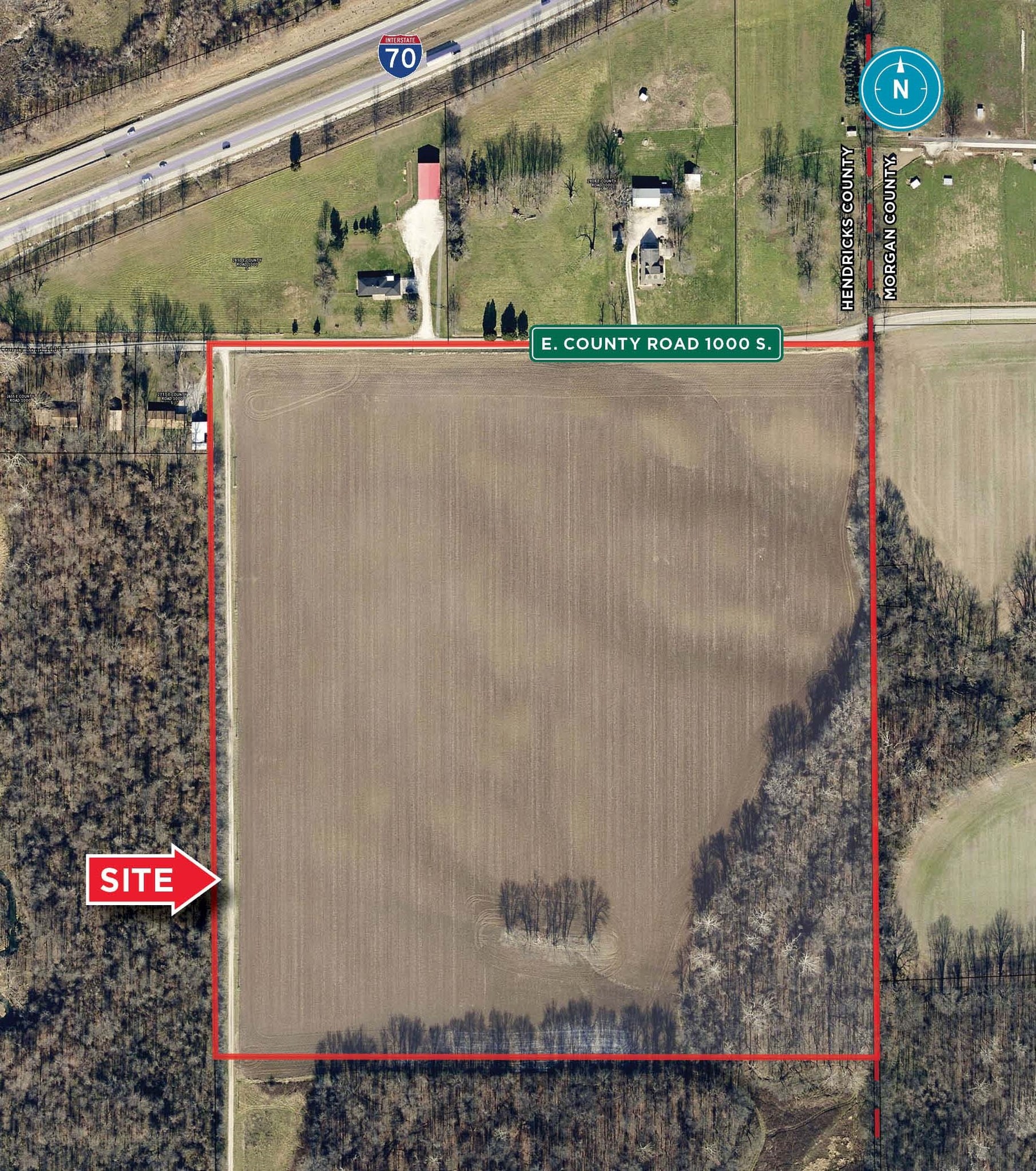 2800 E CR 1000 S, Clayton, IN for sale Aerial- Image 1 of 2