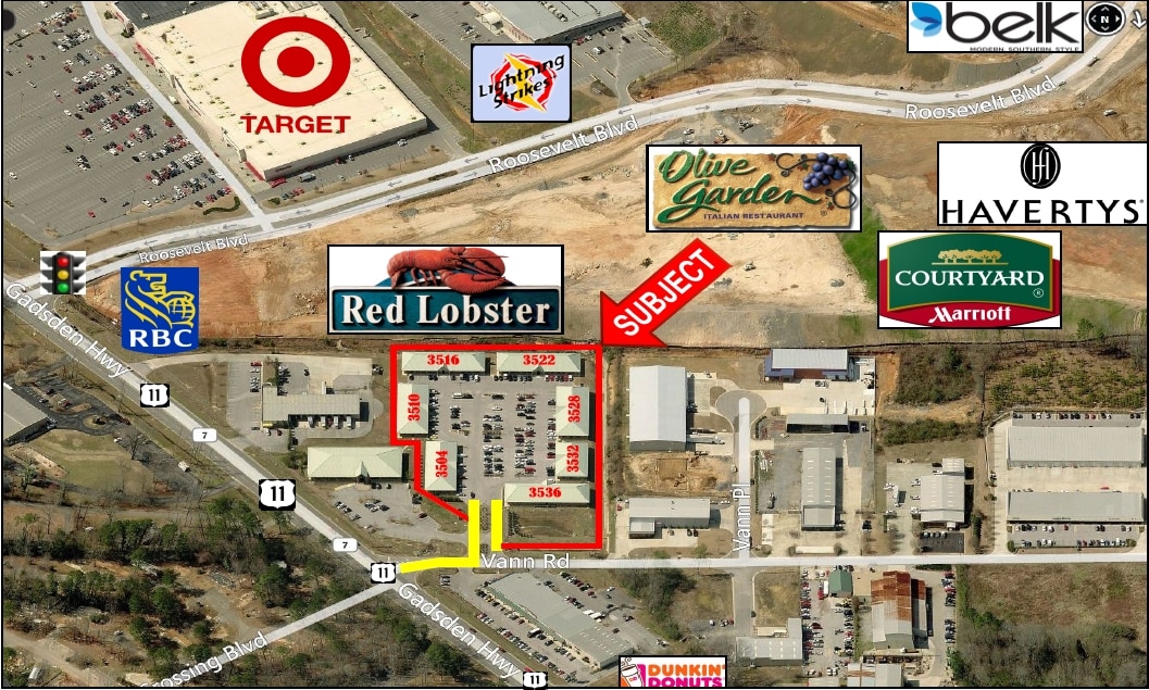 3504-3536 Vann Rd, Birmingham, AL for lease Aerial- Image 1 of 1