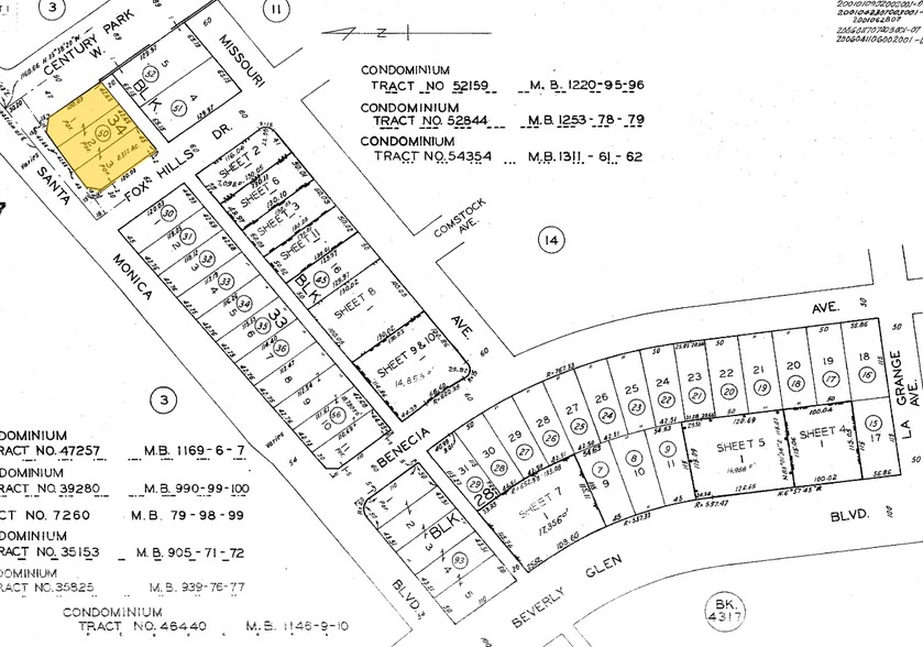 1801 Century Park W, Los Angeles, CA for lease - Plat Map - Image 2 of 5