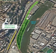 Harlem River & Exterior St, Bronx, NY - AERIAL  map view