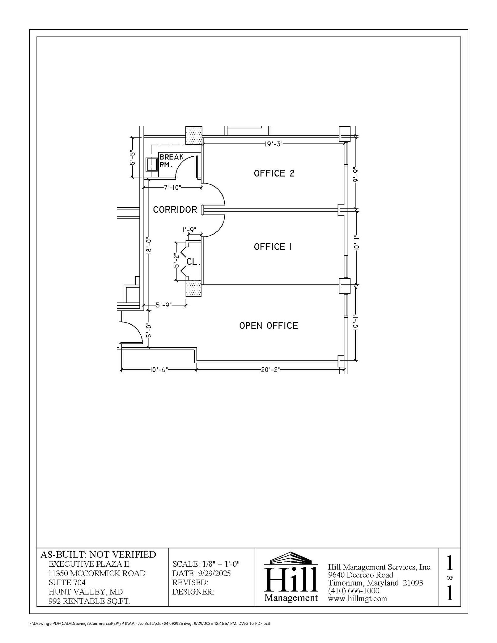 11350 McCormick Rd, Hunt Valley, MD for lease Floor Plan- Image 1 of 1